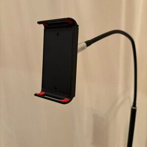 Adjustable Floor Stand Tablet & Phone Holder – Black, Heavy Base